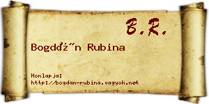 Bogdán Rubina névjegykártya